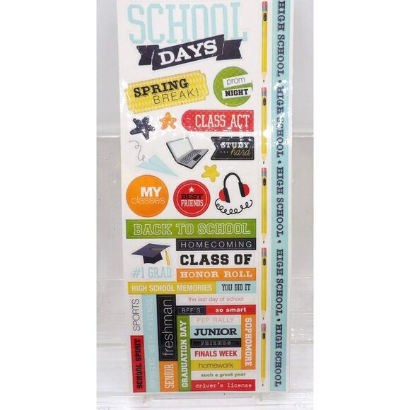 Back to School Stickers 6 Sheets 2 of Each Design 138 Stickers NOS - Picture 4 of 4